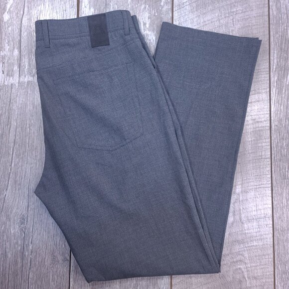 ALBERTO Other - Alberto Mens Stone Dress Pants Size 34x31 Gray Modern Fit Mini Check Straight